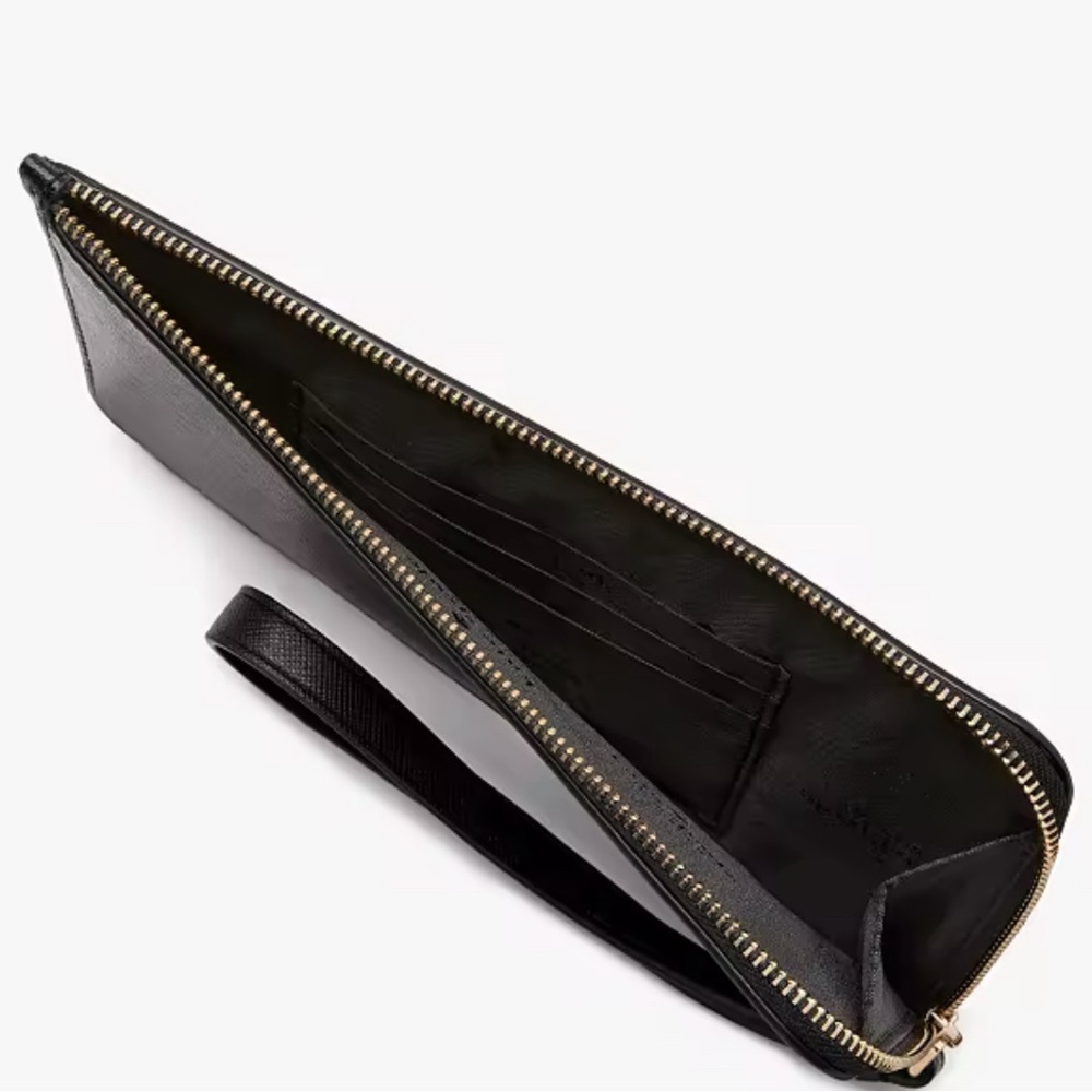 Kate Spade Lucy Medium LZip Black Wristlet NWT SOLD OUT - Picture 2 of 3